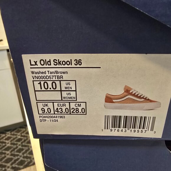 VANS LX Premium Old Skool 36 WASHED BROWN 2025 Men's Skateboarding Shoes 10 NEW - Picture 9 of 15